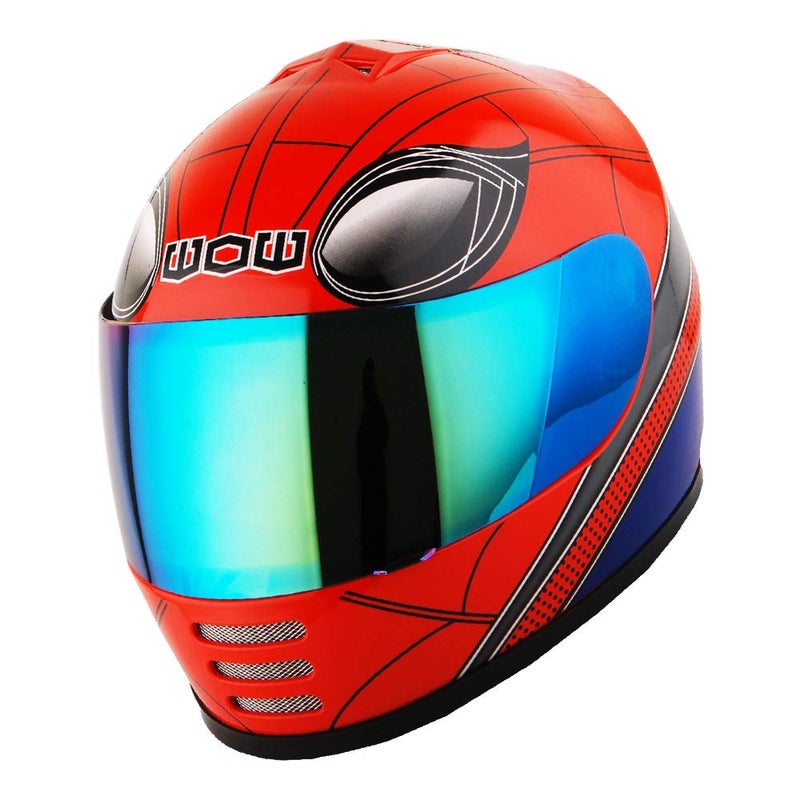 WOW Motorcycle Full Face Helmet Street Bike BMX MX Youth Kids Spider Red - Image 2